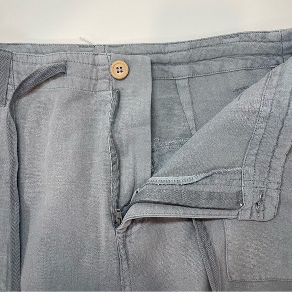 Sincerely Jules Gray Linen Blend Cargo Pants Size Large - Picture 6 of 9